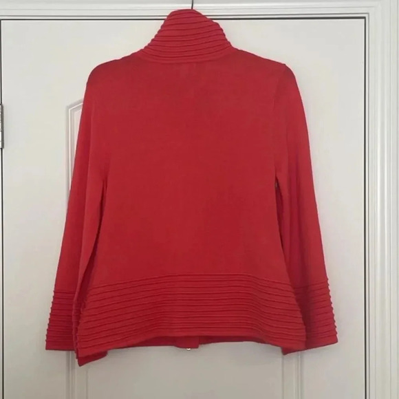Cache Orange Zip Up Sweater Size M - Picture 2 of 6